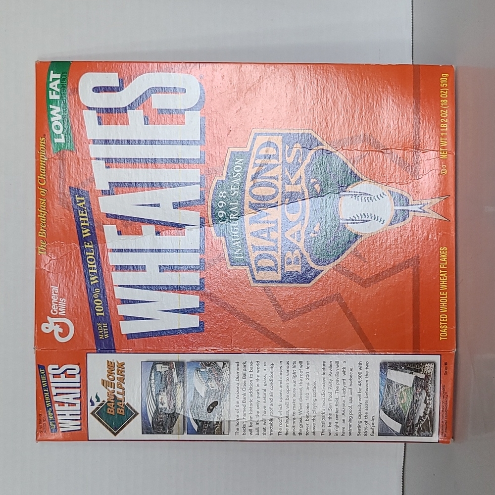 Vintage 1998 Wheaties "Diamond Backs" Inaugural Season cereal box